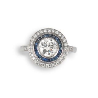 Sapphire and Diamond Target Ring - 02021072 | Heming Diamond Jewellers | London