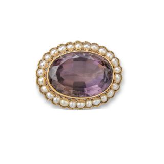 Victorian Amethyst and Pearl Brooch - 02024449 | Heming Diamond Jewellers | London