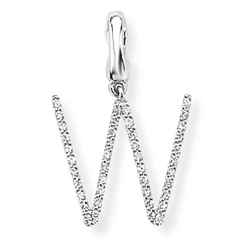 Diamond Initial 'W' Charm / Pendant (9ct) - 00019116 | Heming Diamond Jewellers | London