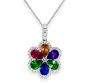 Multi Sapphire and Diamond Pendant - 02022182 | Heming Diamond Jewellers | London