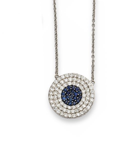 Sapphire and Diamond Pendant - 00024219 | Heming Diamond Jewellers | London