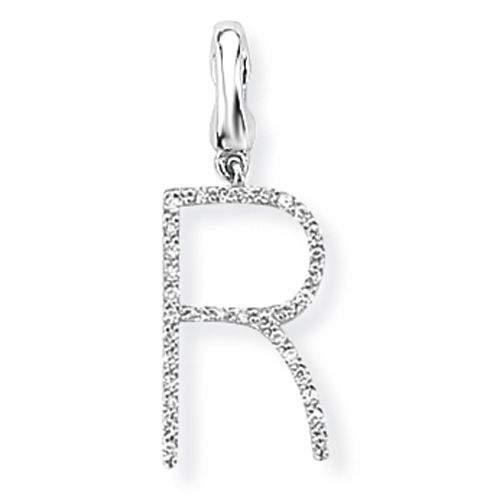 Diamond Initial 'R' Charm / Pendant (9ct) - 00019111 | Heming Diamond Jewellers | London